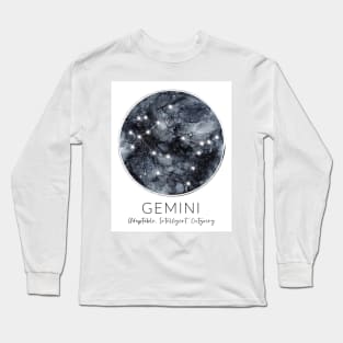 Gemini Zodiac Moon Constellation Long Sleeve T-Shirt